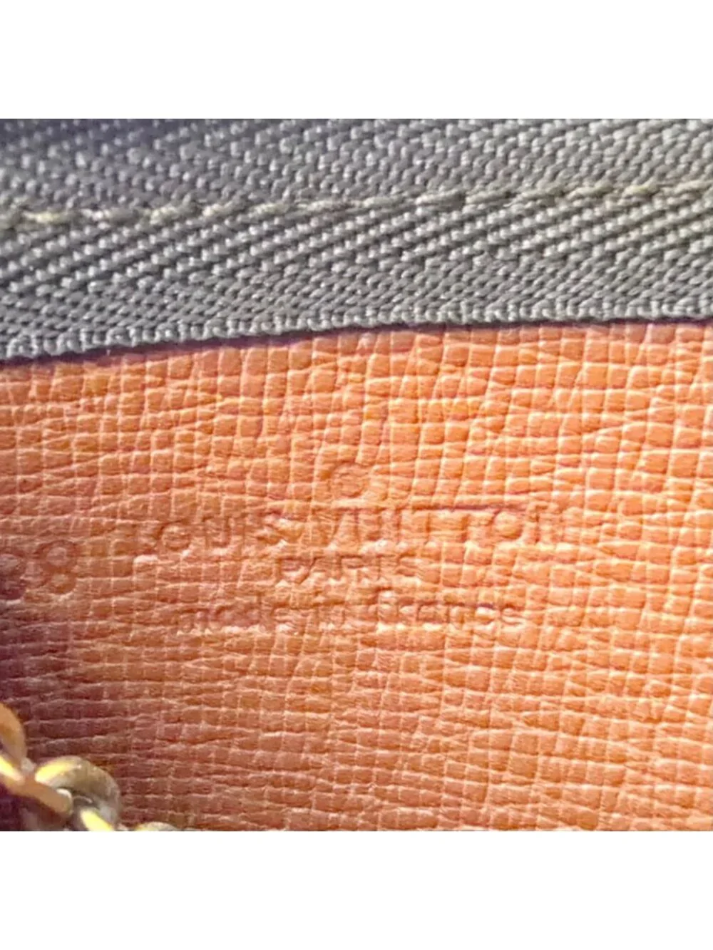 Louis Vuitton Pochette Cles Monogram Leather Brown Coin Case Gold